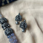 Terracotta Laksmi layered blue pumpkin agate beads necklace  set