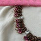 Terracotta Pink Peacock Necklace with Kundan Stones