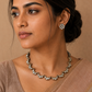Terracotta Gold Crescent Moon Choker | Kundan Necklace Set