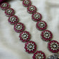 Mandela Blue and Pink Terracotta Necklace Set with Kundhan stones