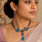 Floral Swan teal terracotta choker set