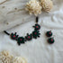 Black and pink floral terracotta choker with jhumka