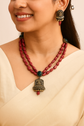 Vintage Crimson terracotta jewellery neckset