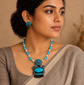 Terracotta Elephant Pendant Necklace