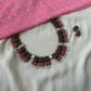 Terracotta Pink Peacock Necklace with Kundan Stones