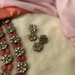 2 in 1 Floral Kundhan Terracotta Necklace Set with Pink Glass Beads