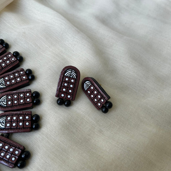 Black Terracotta Jewellery Necklace Set - Ethnic wear