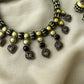 Terracotta Beaded Tribal Necklace Set in Yellow