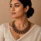 Terracotta geometric necklace and earrings