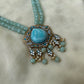 Handmade Terracotta Pendant Necklace with Glass Beads