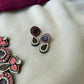 Floral Peach and Brown Terracotta Necklace Set with Stones
