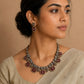 Gold and red kundan stone terracotta jewellery