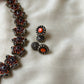 Terracotta Floral Necklace with Mini Jhumka Earrings