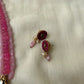 Layered Pink Beaded Gandaberunda Kemp Terracotta Necklace Set