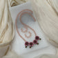 Simple daily wear terracotta floral set with crystal beads