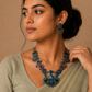 Multicolour Peacock Tribal Terracotta Necklace with Danglers