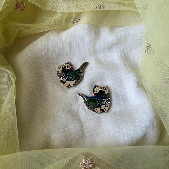 “Hamsa-Mukha” – The Terracotta Peacock Earrings