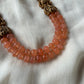 Terracotta Laksmi layered Orange pumpkin agate beads necklace  set