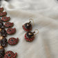 Handmade peach and brown Terracotta Neckset with Earrings