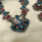 Multicolour Peacock Tribal Terracotta Necklace with Danglers