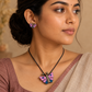 Terracotta Butterfly Pendant Set with Matching Studs