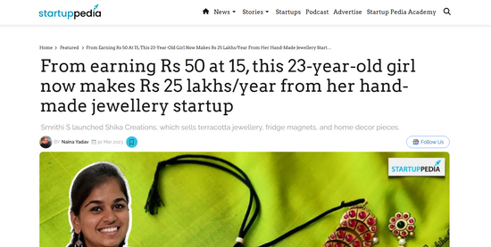 Startup Pedia's article on Shika Creation