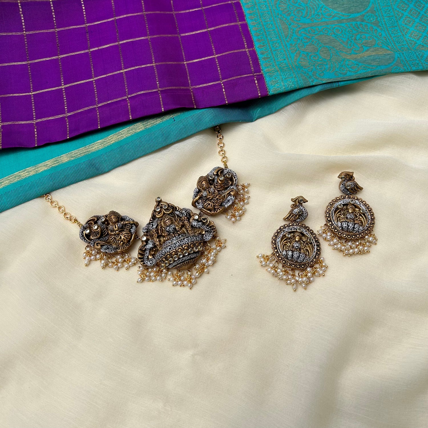 Traditional temple god choker jewellery set