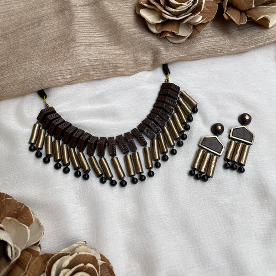 Tribal clay choker jewellery set