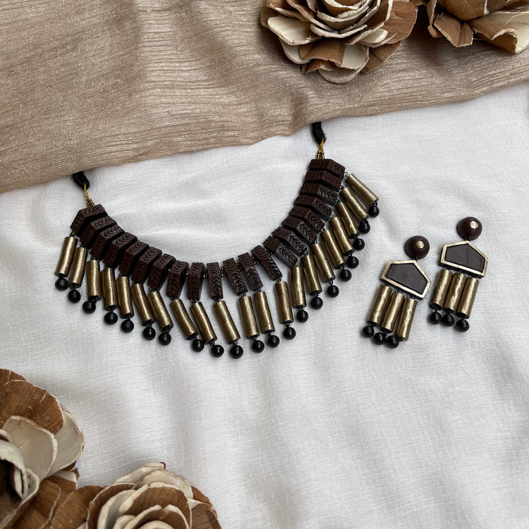 Tribal clay choker jewellery set
