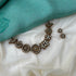 White floral kundan stone clay choker set