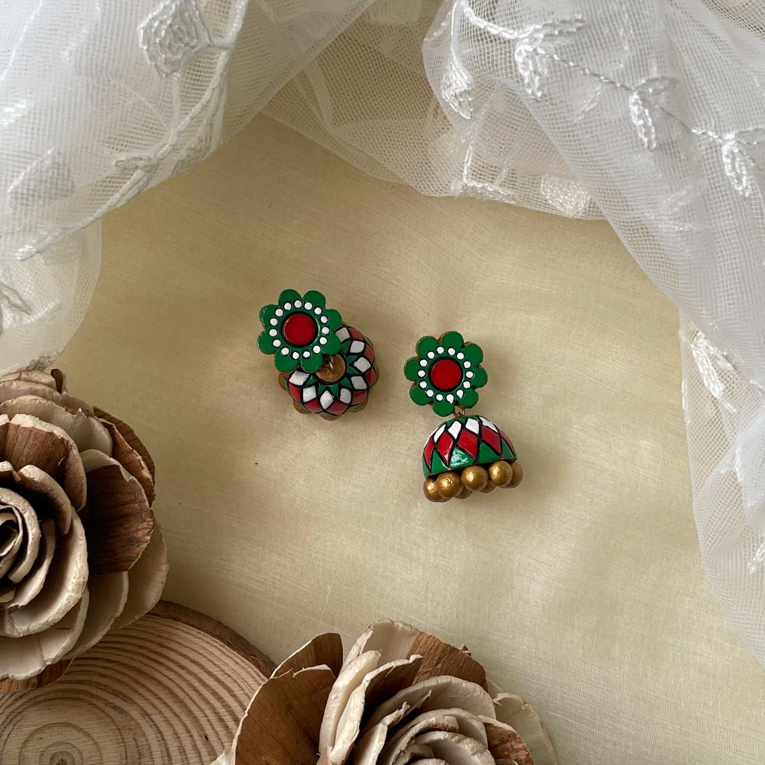 Terracotta jhumkas deals