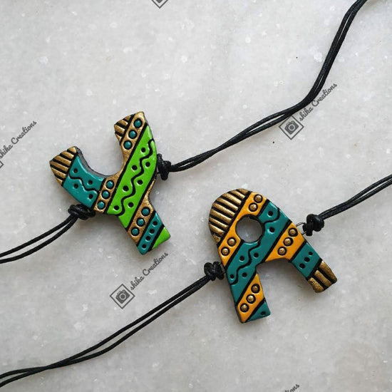 Terracotta Alphabet Rakhis (set of 2)