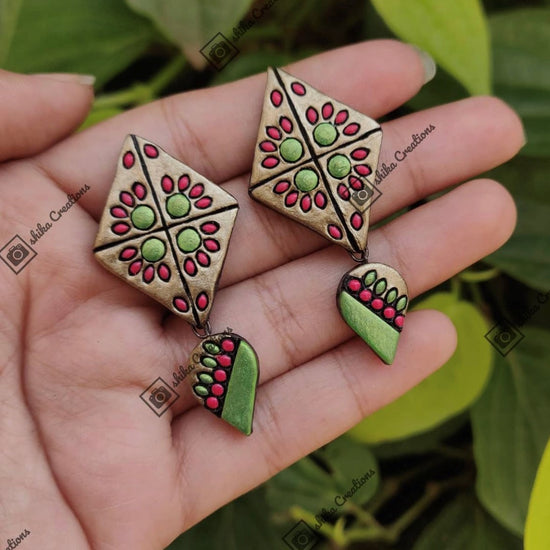 2 Step Terracotta Danglers