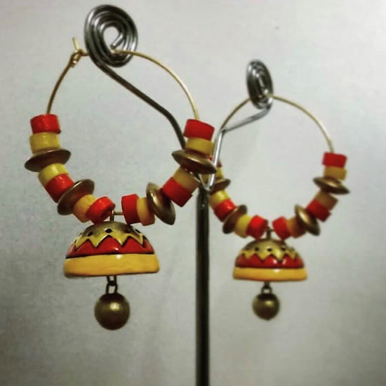 Red and Yellow Bali Jhumkas
