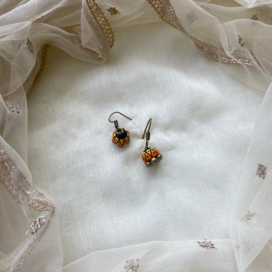 Dangling terracotta jhumkas